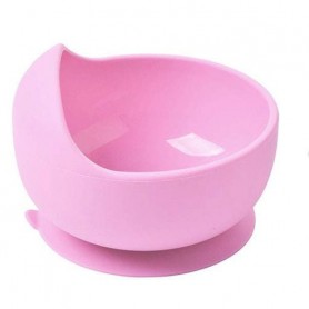Силіконова кругла глибока тарілка для перших страв на присосці 2Life Y8 350 мл Рожевий (n-10666) (1250897)