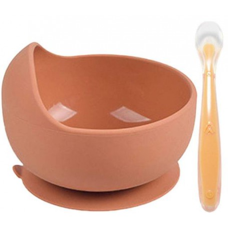 Набір силіконова кругла тарілка для перших страв та ложка 2Life Y27 2 шт Помаранчевий (vol-10172) (1251010)