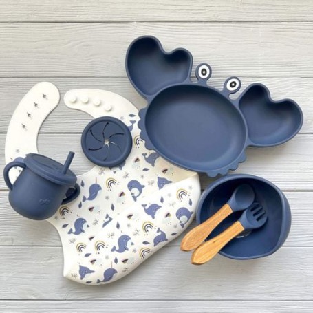 Набір посуду Краб img_e0473 Y10 темно синій дитячий Newsun new (1246541)