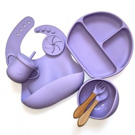 Дитяча силіконова посуда Y2 прибори дерев'яні Newsun new (1246109)