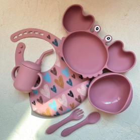 Набір дитячого посуду KRP 2483 краб принт силікон Y19 Newsun new (1246079)