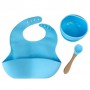 Набор детской посуды Силиконовая тарелка и слюнявчик MGZ-0110(Blue) в коробке Megazayka (1252427)
