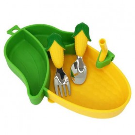 Силиконовая тарелка с приборами Кукуруза MGZ-0124 Megazayka (1252397)