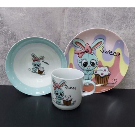 Детский набор столовой посуды Limited Edition Sweet Bunny из 3 предметов (C523) (1251610)