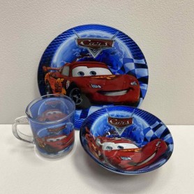 Набор детской стеклянной посуды 3 предмета Тачки 4848-2/2 (1251550)