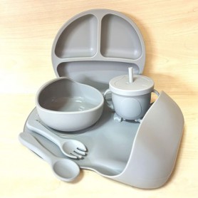 Набір дитячого посуду з силікону RNSH img_e7684 сірий Newsun new (1246356)