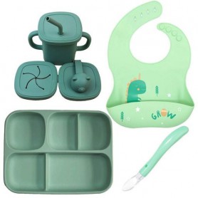 Набір силіконового посуду 2Life A3 Дракон 4 предмети Зелений (vol-10499) (1251252)