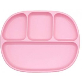 Дитяча чотирисекційна силіконова тарілка з присоскою 2Life 700 мл Рожевий (vol-10199) (1251242)