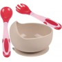 Набір силіконового посуду 2Life Y24 3 предмети Бежевий/Червоний з рожевим (vol-10225) (1251210)