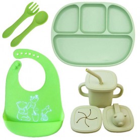 Набір силіконовий посуд 2Life D7 5 предметів Зелений (vol-10437) (1251107)