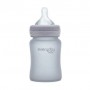 Стеклянная бутылочка для кормления Everyday Baby Silicone Coated с рождения, с силиконовым покрытием, серая, 150 мл (10211)