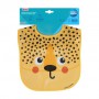 Слюнявчик Canpol Babies Hello Little Гепард, пластмассовый, с кармашком, оранжевый, от 6 месяцев (9/232_ora2)