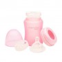 Стеклянная бутылочка для кормления Everyday Baby Silicone Coated с рождения, с силиконовым покрытием, розовая, 150 мл (10208)