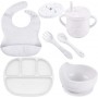 Набір дитячого силіконового посуду 2Life D14 Y1 7 предметів Мармур (vol-10274) (1250746)
