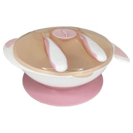 Тарелка на присоске с ложкой и вилкой MGZ-0109(Peach) 350 мл Megazayka (1252268)