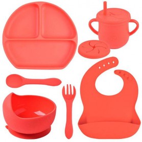 Набір силіконового посуду 2Life Y6 6 предметів Червоний (v-10983) (1251273)