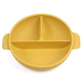 Глибока трисекційна силіконова тарілка 2Life Y28 560 мл Жовтий (v-11095) (1251264)