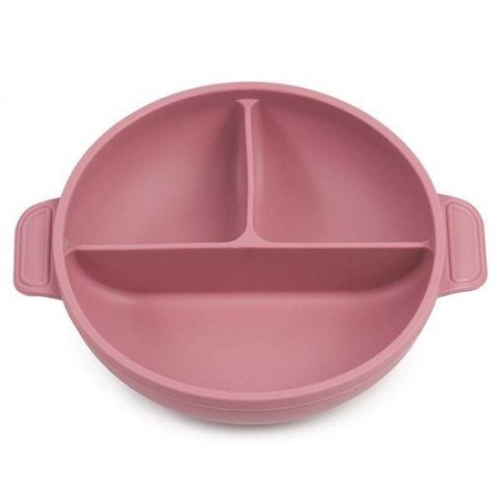 Глибока трисекційна силіконова тарілка 2Life Y19 560 мл Рожевий (v-11086) (1250954)