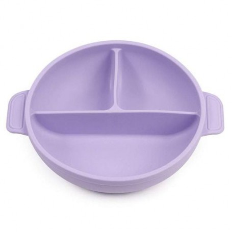 Глибока трисекційна силіконова тарілка 2Life Y2 560 мл Фіолетовий (v-11069) (1250885)
