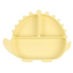 Трисекційна силіконова тарілка 2Life Динозавр Y11 580 мл Жовтий (v-11019) (1250786)