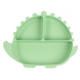 Трисекційна силіконова тарілка 2Life Динозавр Y3 580 мл Зелений (v-11015) (1250783)