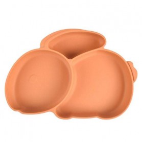 Трисекційна силіконова тарілка 2Life Кролик Y25 525 мл Помаранчевий (v-11051) (1251228)