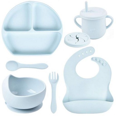 Набір силіконового посуду 2Life Y5 6 блакитний (v-10982) (1251110)