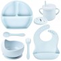 Набір силіконового посуду 2Life Y5 6 блакитний (v-10982) (1251110)