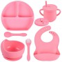 Набір силіконового посуду 2Life Y14 6 предметів Рожевий (vol-10991) (1251073)
