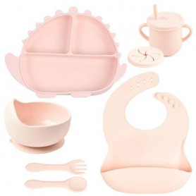 Набір силіконового посуду 2Life Y4 6 предметів Рожевий (v-11212) (1251283)