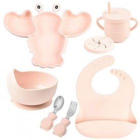 Набір силіконового посуду 2Life Y4 6 предметів Рожевий (v-11201) (1250981)