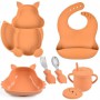 Набір дитячого посуду на присосці 2Life Білка Y25 з 7 предметів Помаранчевий (v-11332) (1251044)