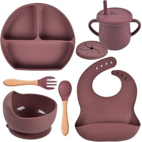 Набір силіконового посуду 2Life Y16 6 предметів Бордовий (v-11144) (1251279)