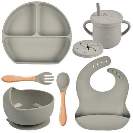 Набір силіконового посуду 2Life Y22 6 предметів Сірий (v-11150) (1251236)