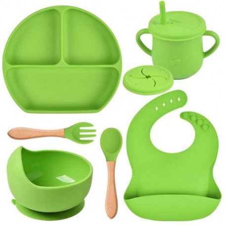 Набір силіконового посуду 2Life Y7 6 предметів Зелений (v-11135) (1251112)