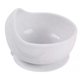 Силіконова кругла глибока тарілка для перших страв на присосці 2Life Y1 350 мл Білий мармур (vol-10131) (1251101)