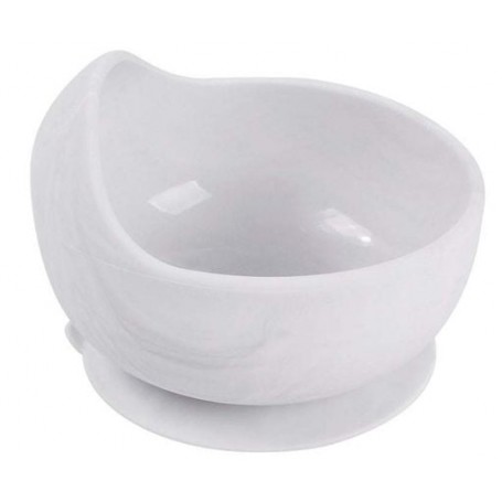 Силіконова кругла глибока тарілка для перших страв на присосці 2Life Y1 350 мл Білий мармур (vol-10131) (1251101)