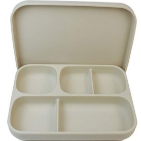 Дитяча п'ятисекційна силіконова тарілка з присоскою з кришкою 2Life 700 мл Бежевий (vol-10194) (1251066)