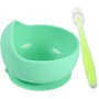 Набір силіконова кругла тарілка для перших страв та ложка 2Life Y13 2 шт Зелений (vol-10176) (1251039)