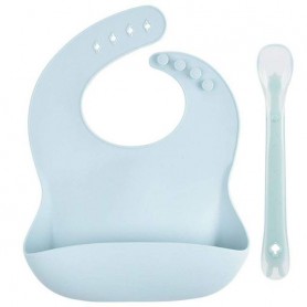 Набір дитячого посуду 2Life Y5 слинявчик і ложка Блакитний v-12235 (1248174)