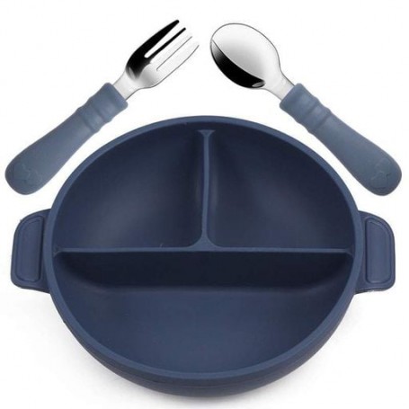 Набір дитячого посуду 2Life Y10 тарілка та прибори Синій (v-12082) (1247900)