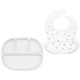 Набір посуду 2Life D1 та слинявчик Білий (v-11762) (1248011)