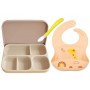 Набір силіконового посуду 2Life Жираф 3 предмети Бежевий (vol-10468) (1251221)
