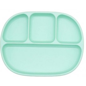 Дитяча чотирисекційна силіконова тарілка з присоскою 2Life 700 мл М'ятний (vol-10233) (1251096)