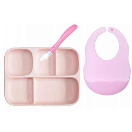 Набір силіконового посуду 2Life 3 предмети Рожевий (vol-10469) (1250836)