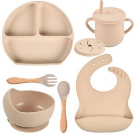 Набір силіконового посуду 2Life Y24 6 предметів Бежевий (v-11152) (1250929)