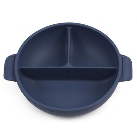 Глибока трисекційна силіконова тарілка 2Life Y10 560 мл Синій (v-11077) (1250922)