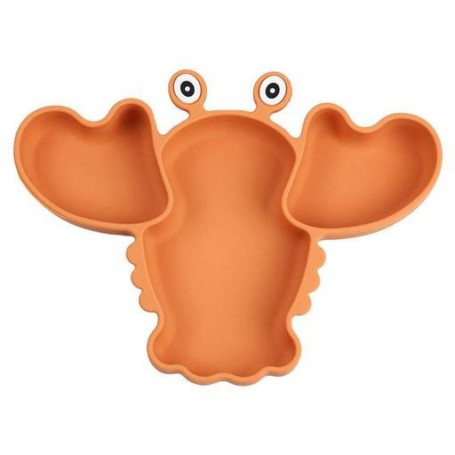 Трьохсекційна силіконова тарілка 2Life Рак Y25 540 мл Помаранчевий (v-11065) (1250881)