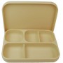 Дитяча п'ятисекційна силіконова тарілка з присоскою з кришкою 2Life 700 мл Бежевий (vol-10195) (1251070)
