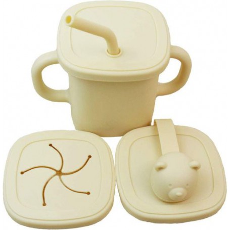 Поильник-непроливайка силіконовий 2Life ВЕДМЕДИК 300 мл Бежевий (vol-10248) (1250725)